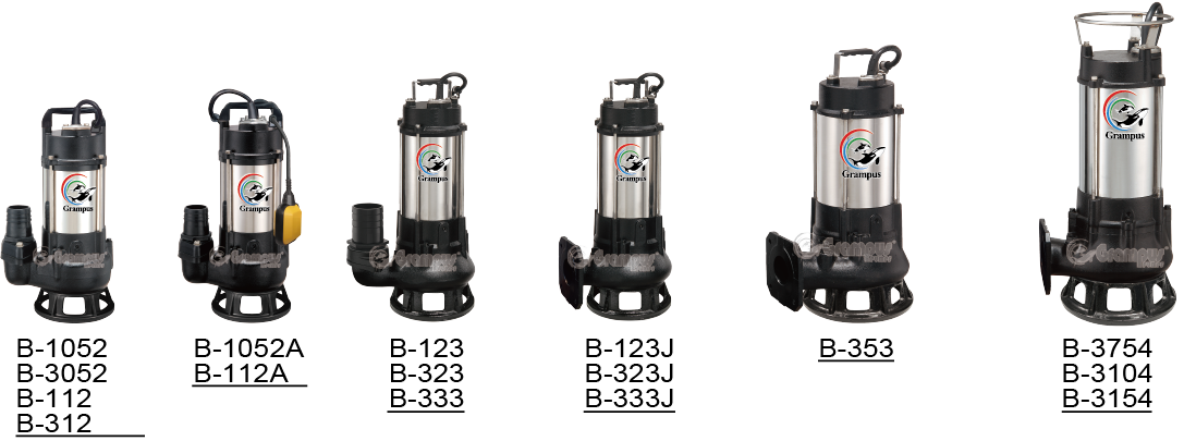 Non-clog sewage submersible pump: B series